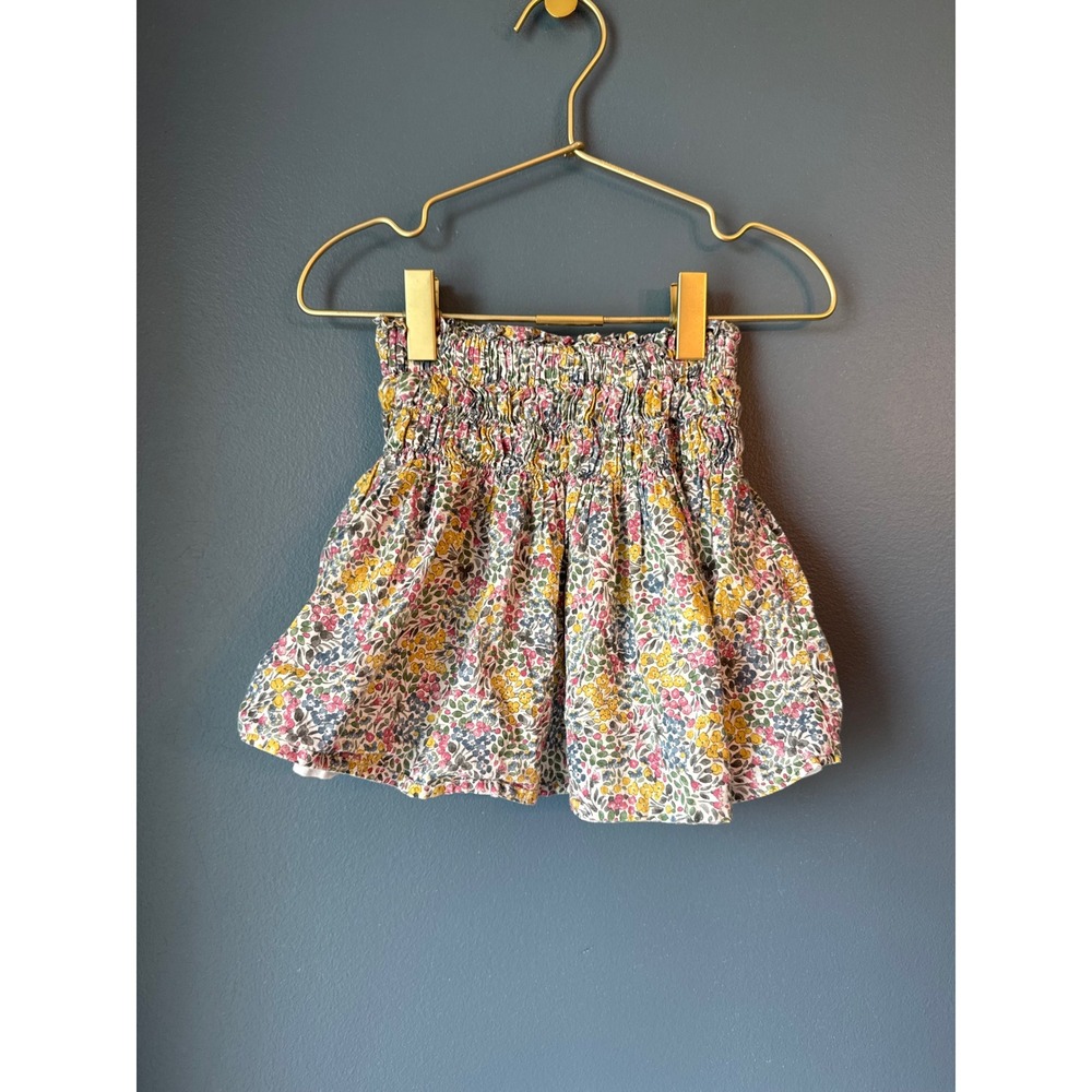 Bella bliss Girls Floral Smocked Waist Skirt Multi Color Print